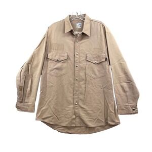 Vintage Workrite Shirt Mens 48-17.5 Western Pearl Snap Flame Resistance USA Made